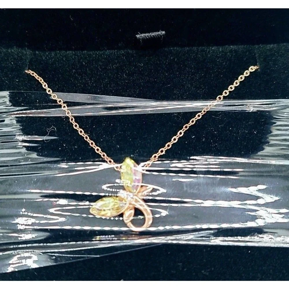 Butterfly Necklaces November Birthstone for Women 925 Sterling Silver Gold Tone‎